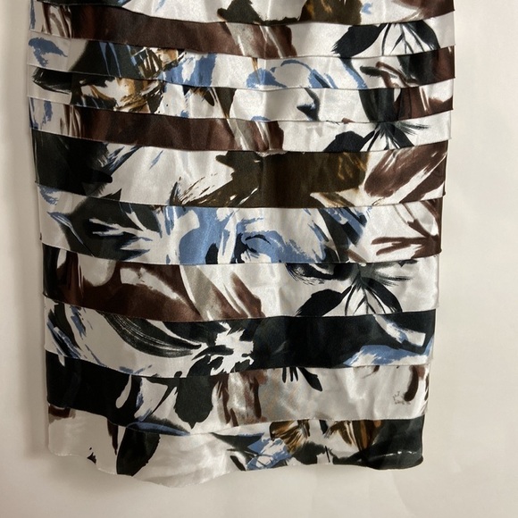 JS Collections Tiered Bandage Abstract Print Crepe Spaghetti Strap Sheath Dress - Picture 5 of 16